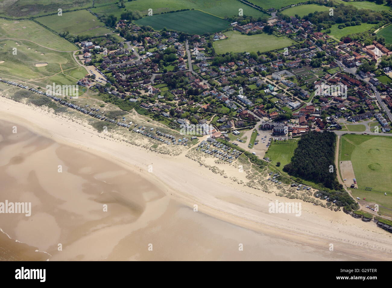 Luftaufnahme des alten Hunstanton Norfolk Nordküste Stockfoto