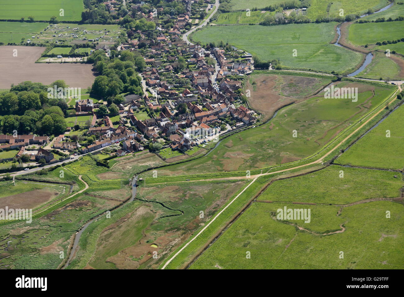 Antenne Anzeigen von Cley nächstes Meer Stockfoto