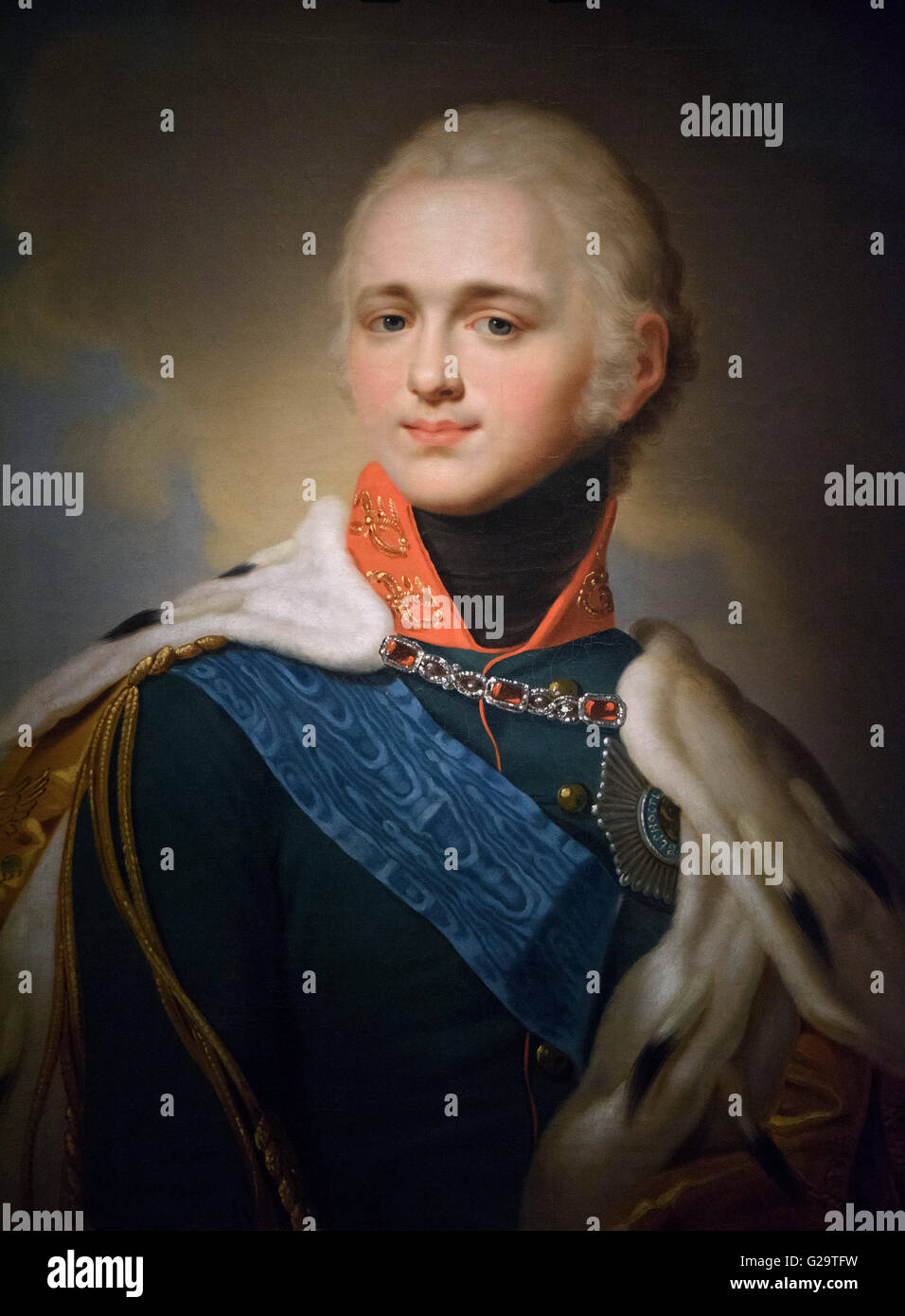 Vladimir Lukich Borovikovsky (1757-1825), Porträt von Zar Alexander i. von Russland (1777-1825) frühen 19.Jh. Stockfoto