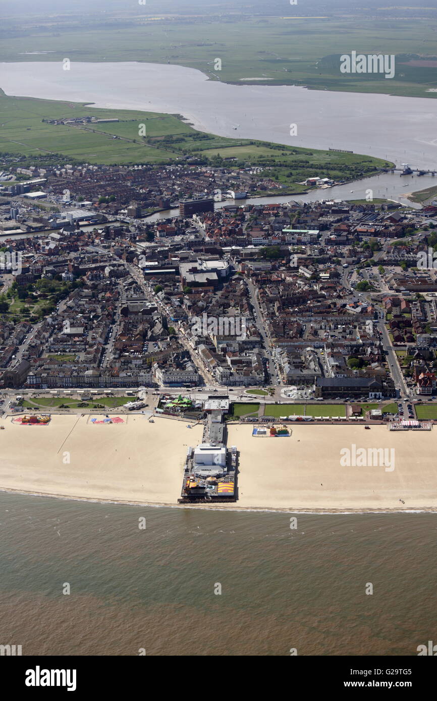 Luftaufnahme von Great Yarmouth Pier Stockfoto