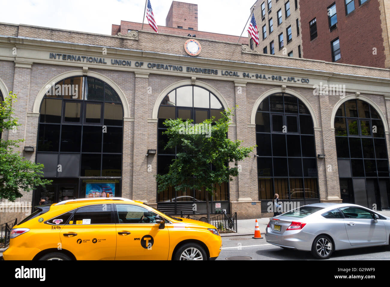 Internationale Union der operativen Ingenieure lokalen Union Nr. 94, 94A, 94B und verbundene Mittel, AFL-CIO Building, NYC, USA Stockfoto