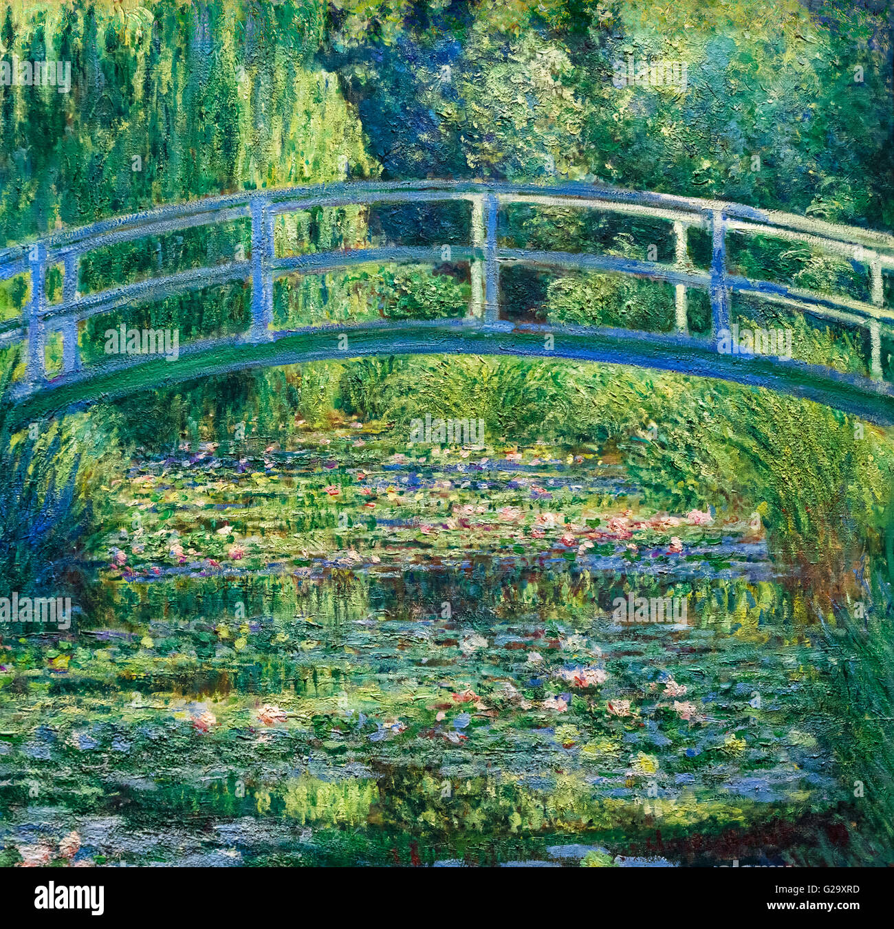 Monet, Wasserlilien. "The Water-Lily Pond", Gemälde von Claude Monet, Öl auf Leinwand, 1899 Stockfoto