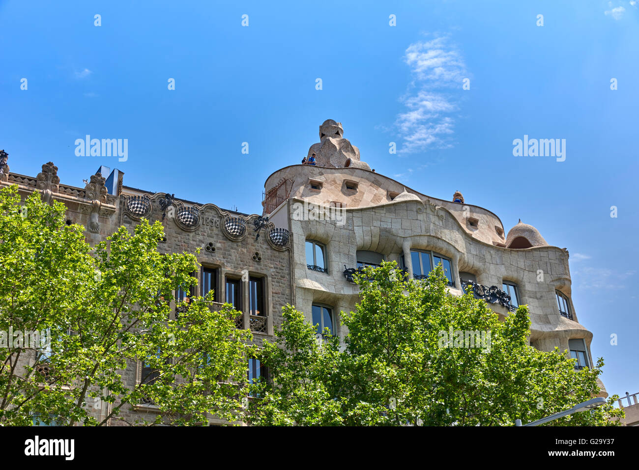 Casa Milà, ist eine modernistischen Gebäude in Barcelona, Katalonien, Spanien Stockfoto