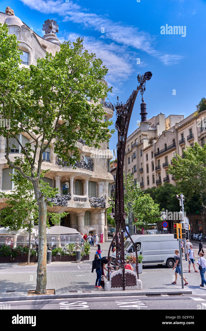 Casa Milà, ist eine modernistischen Gebäude in Barcelona, Katalonien, Spanien Stockfoto