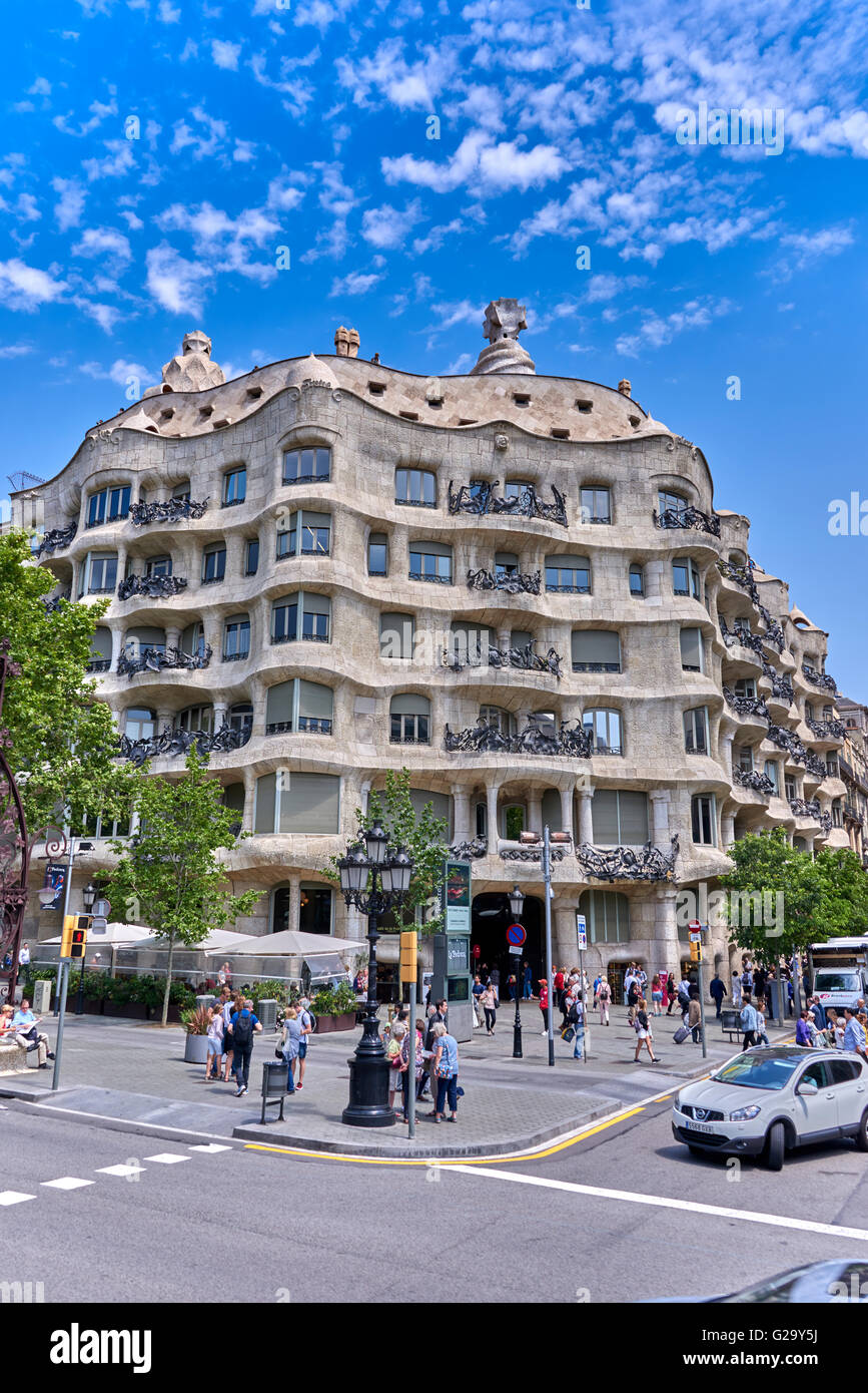 Casa Milà, ist eine modernistischen Gebäude in Barcelona, Katalonien, Spanien Stockfoto