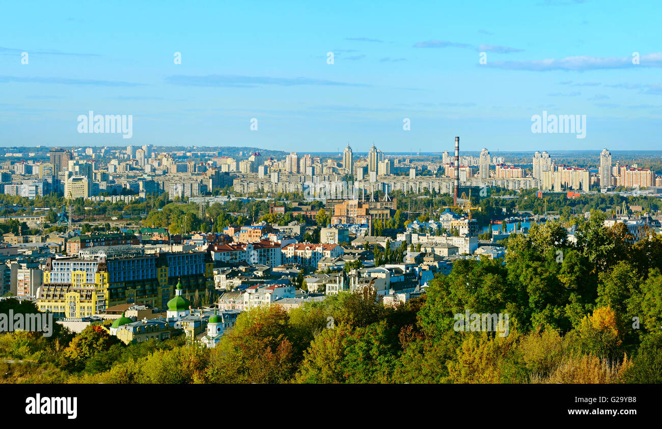 Panoramablick von Kiew - die Hauptstadt der Ukraine Stockfoto