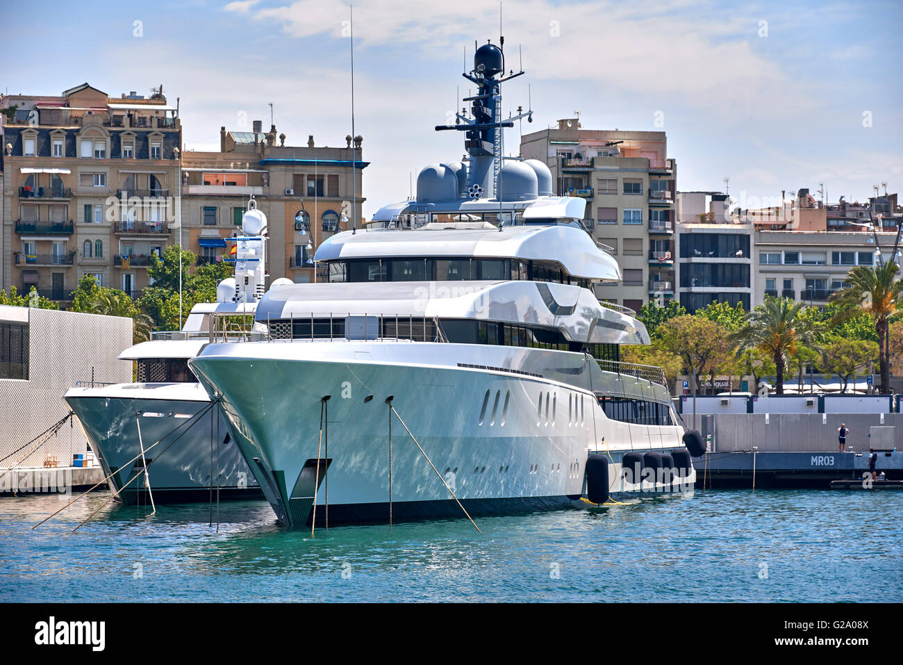 Port Vell ist eine Uferpromenade Hafen in Barcelona, Katalonien, Spanien, und ein Teil des Hafens von Barcelona. Stockfoto