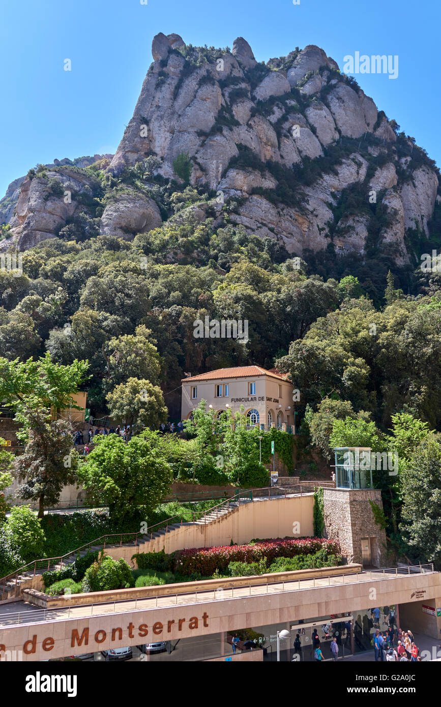 Montserrat ist ein Multi-spitzer Berg in der Nähe der Stadt Barcelona, Katalonien, Spanien Stockfoto