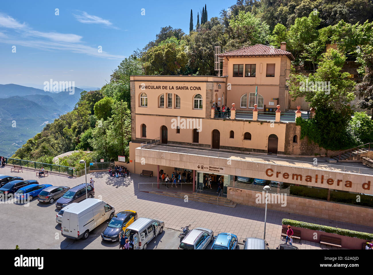 Montserrat ist ein Multi-spitzer Berg in der Nähe der Stadt Barcelona, Katalonien, Spanien Stockfoto