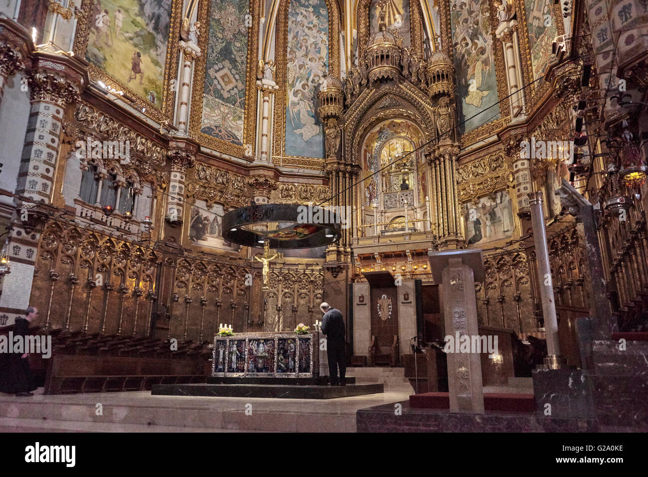 Montserrat ist ein Multi-spitzer Berg in der Nähe der Stadt Barcelona, Katalonien, Spanien Stockfoto