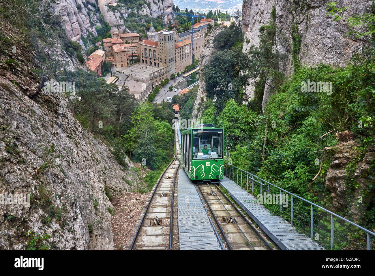 Montserrat ist ein Multi-spitzer Berg in der Nähe der Stadt Barcelona, Katalonien, Spanien Stockfoto