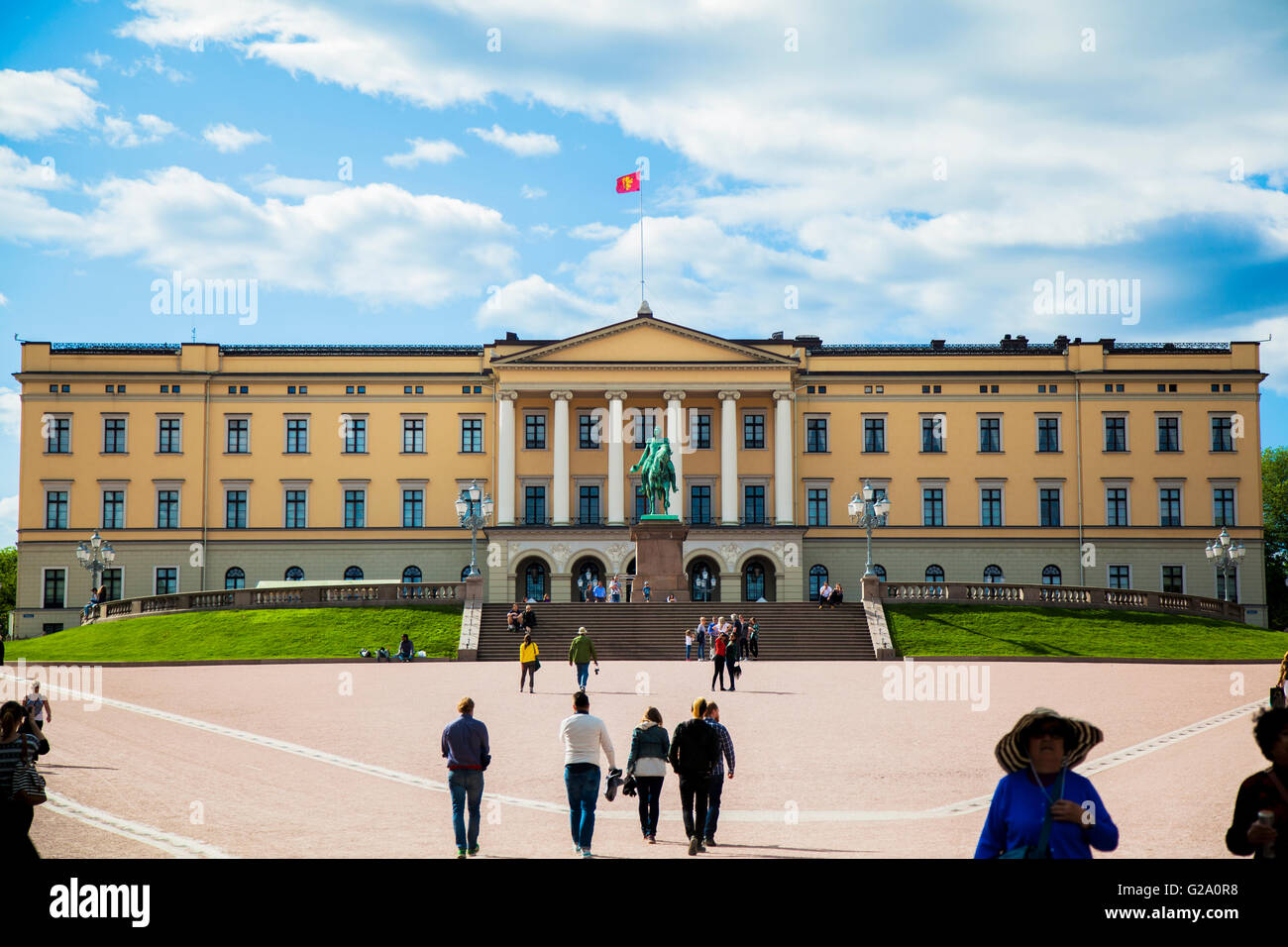 Der königliche Palast, Oslo, Norwegen Stockfoto