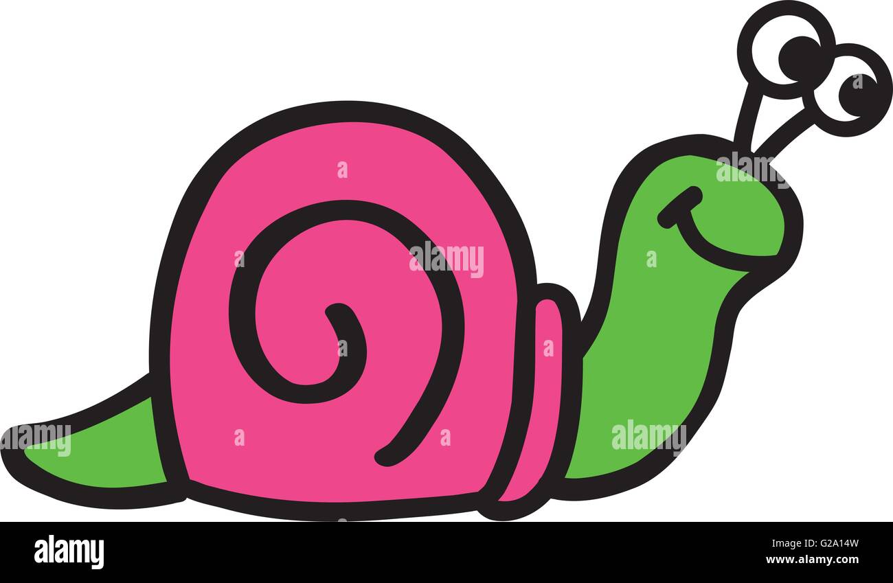 Crazy Schnecken in Pink und grün Stock Vektor