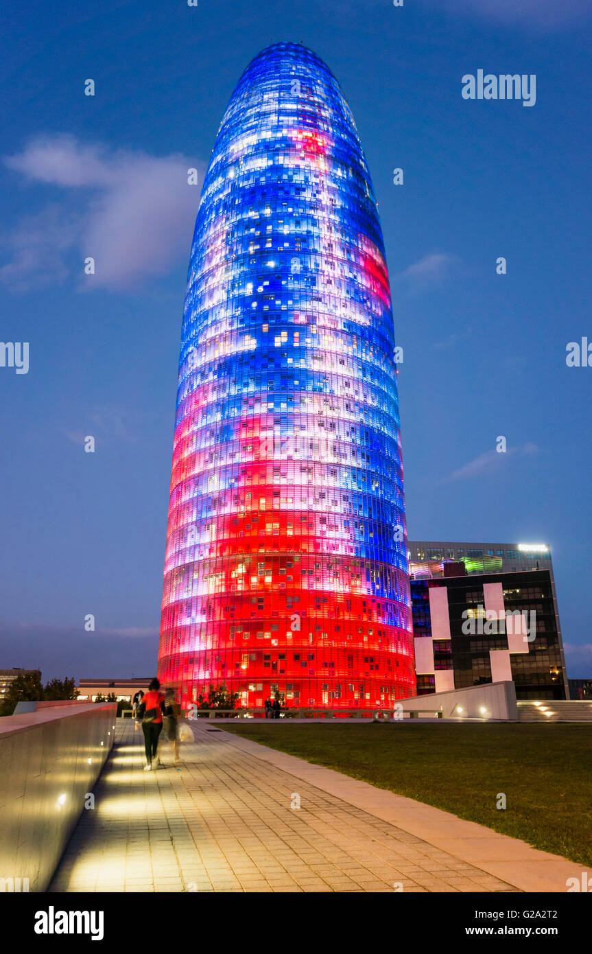 Torre Agbar, moderne Architektur, Barcelona, Spanien Stockfoto