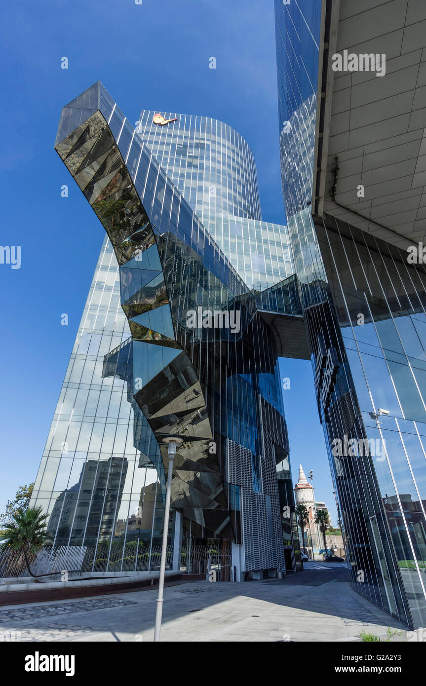 Torre Mare Nostrum, Torre del Gas, moderne Architektur, Barcelona Stockfoto