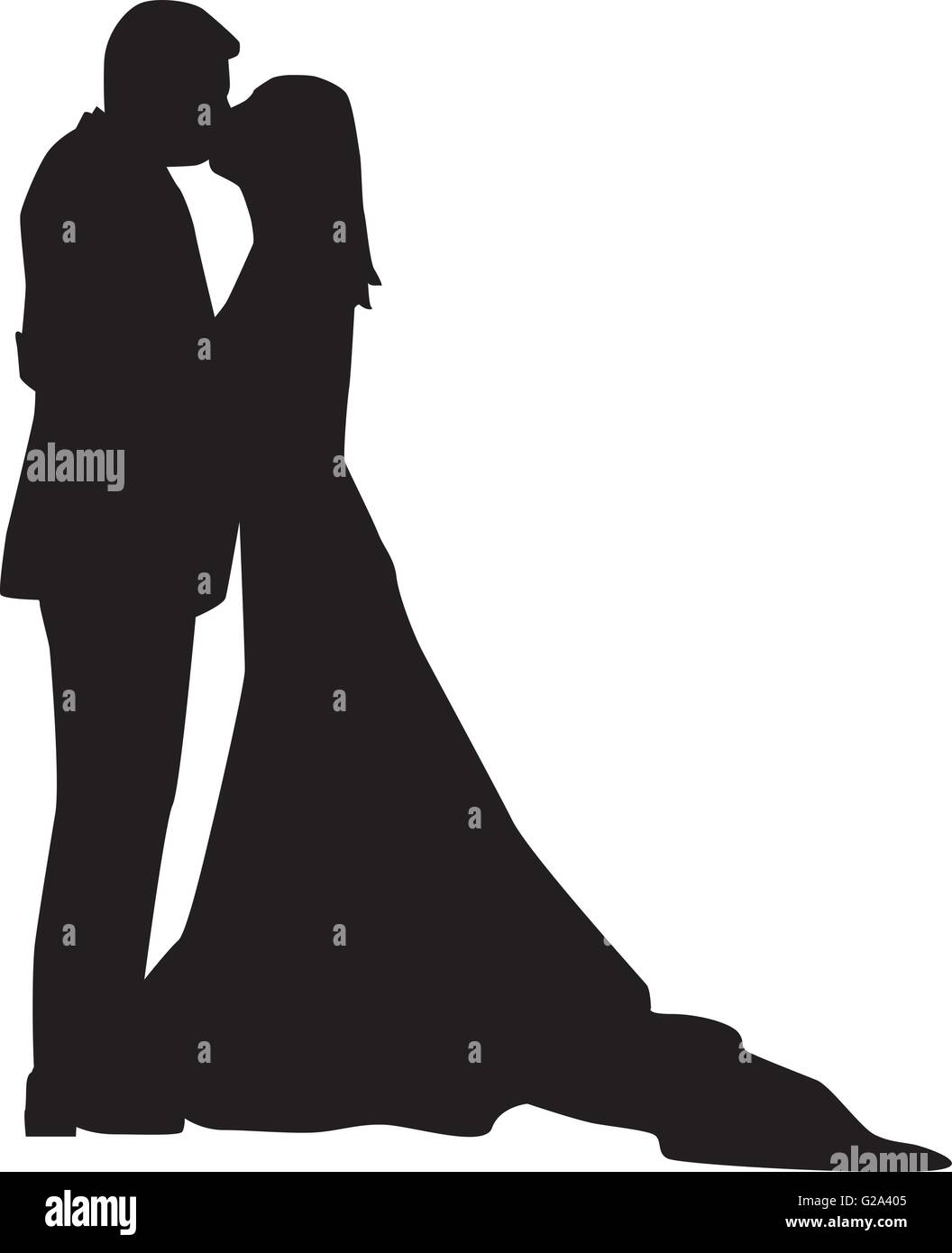 Silhouette der Hochzeit paar Stock Vektor