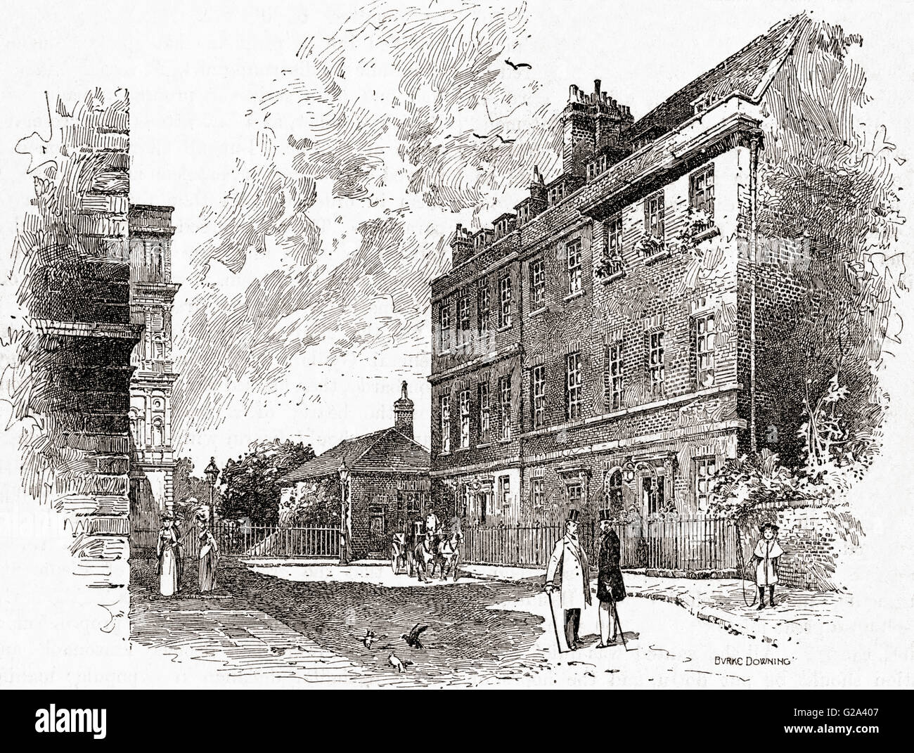 Büro des First Lord des Schatzamtes, 10 Downing Street, London, England im 19. Jahrhundert. Stockfoto