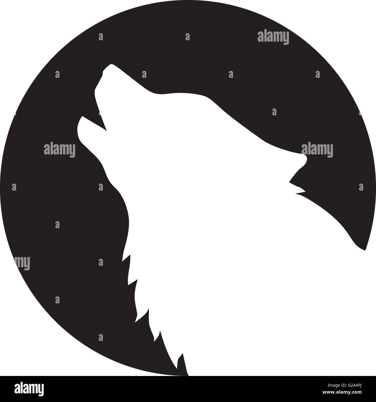 Wolf, Kopf heulen vor dem Mond Alamy