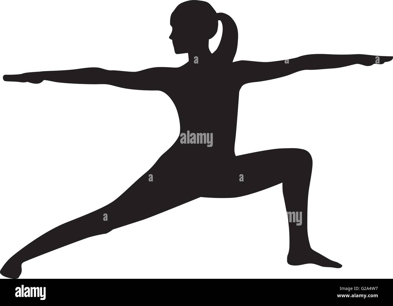 Yoga Krieger Pose Silhouette Stock Vektorgrafik Alamy