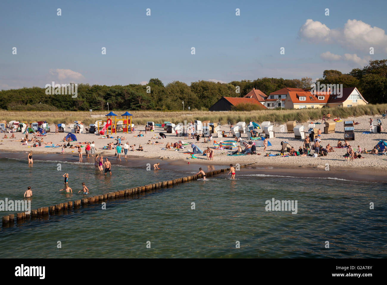 Sandigen Strand und Küste, Graal-Müritz, Ostsee Therme, Mecklenburg-Western Pomerania, Deutschland Stockfoto