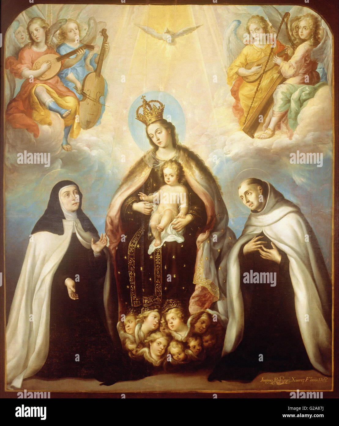 Juan Rodríguez Juárez - Virgen del Carmen mit Saint Theresa und Saint John von der 010 Stockfoto