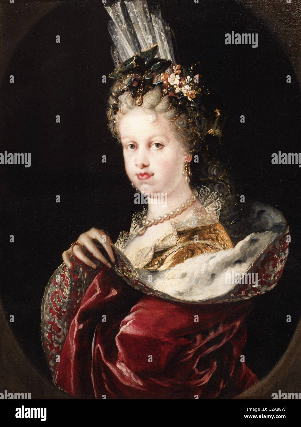 Meléndez, Miguel Jacinto - Porträt der Königin María Luisa Gabriela de Saboya Stockfoto