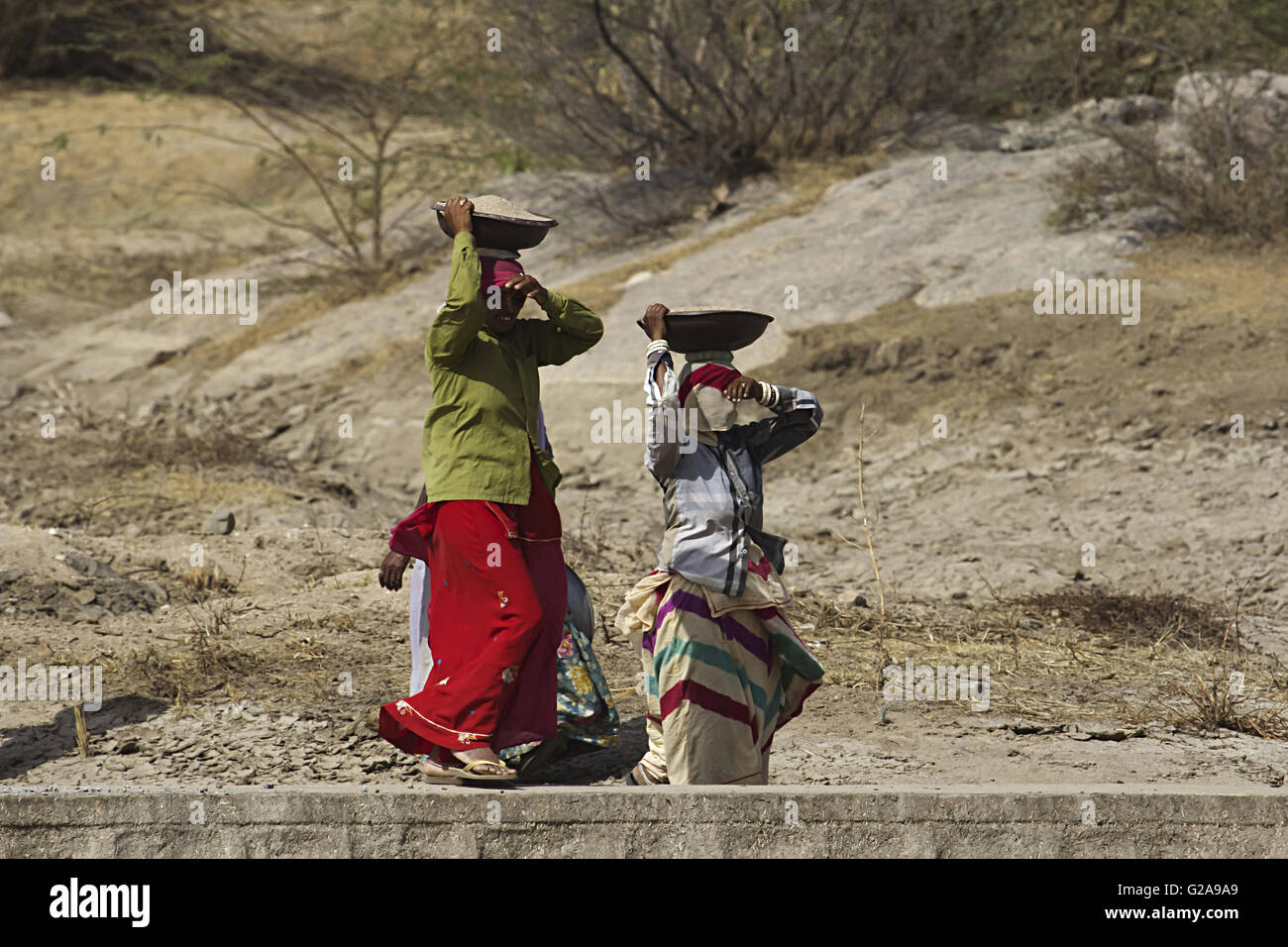 Traditionelle Frauen Arbeiter, Bera, Rajasthan, Indien Stockfoto