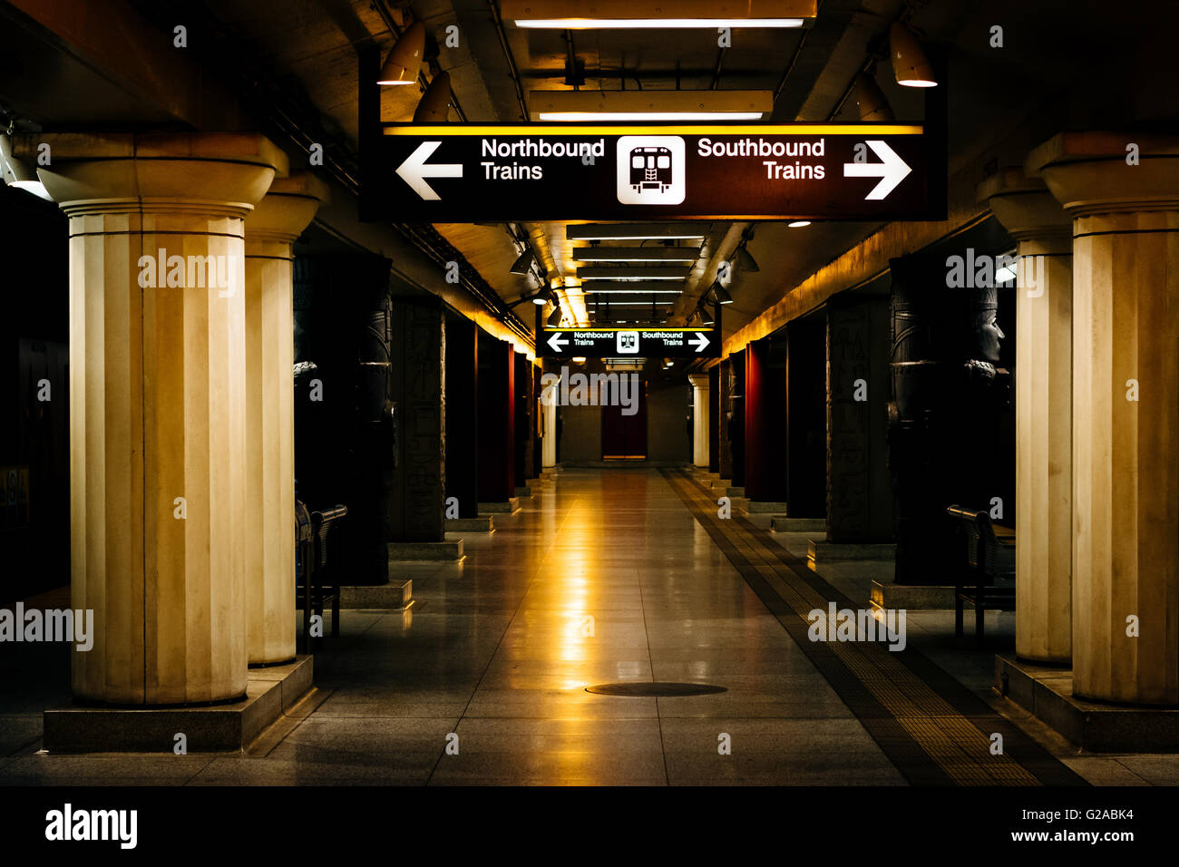 Das Innere des Museums Bahnhof im Stadtteil Entdeckung, Toronto, Ontario. Stockfoto