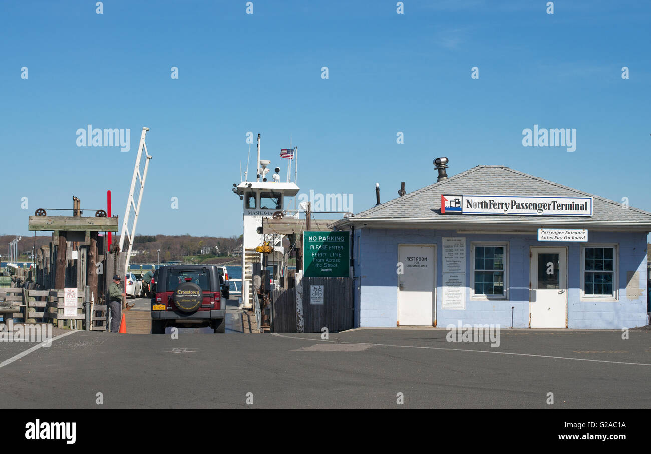 Norden Ferry Passenger terminal Greenport auf Shelter Island, Long Island, New York, USA Stockfoto