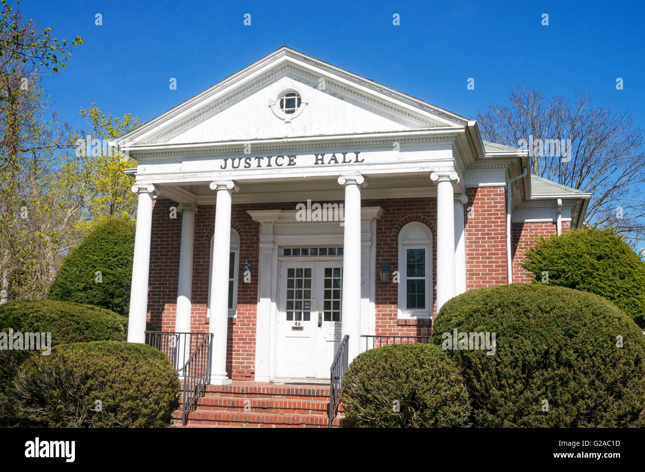 Justiz-Halle, Shelter Island, Long Island, New York, USA Stockfoto