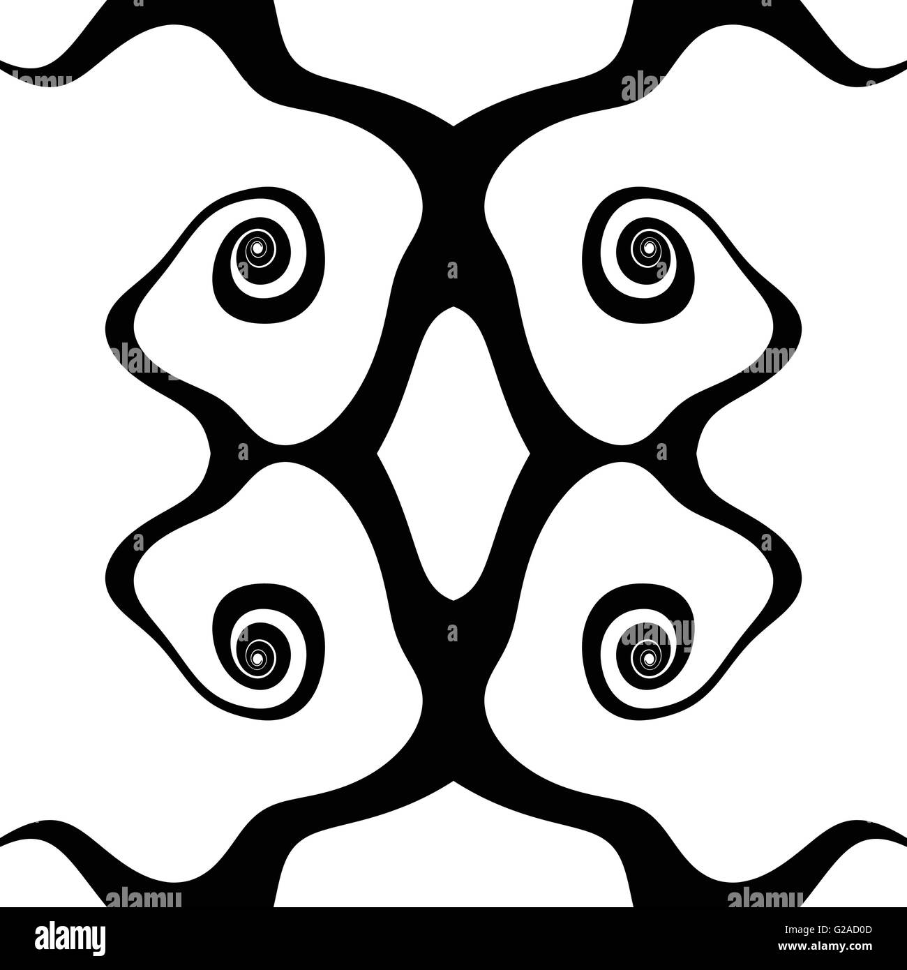 Abstrakte Tintenklecks Muster. Monochrome Freiform Muster. (Wiederholbar) Stock Vektor