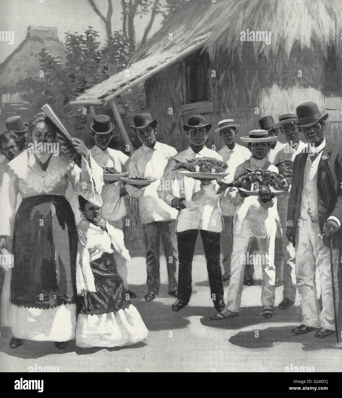 Osterwoche in den Philippinen - die Karfreitagsprozession in Cavite, 1890 s Stockfoto