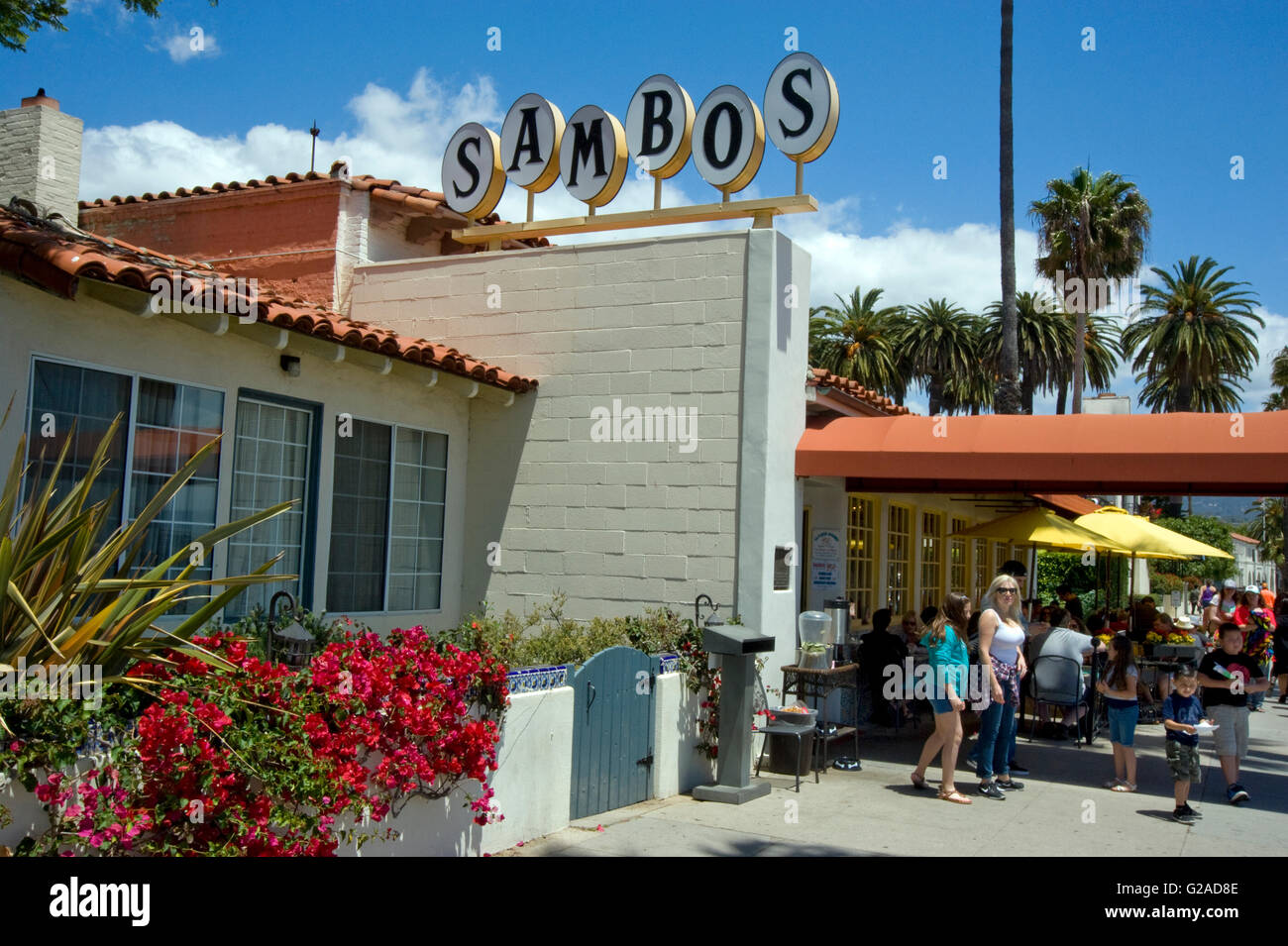 Sambos Restaurant in Santa Barbara Stockfoto