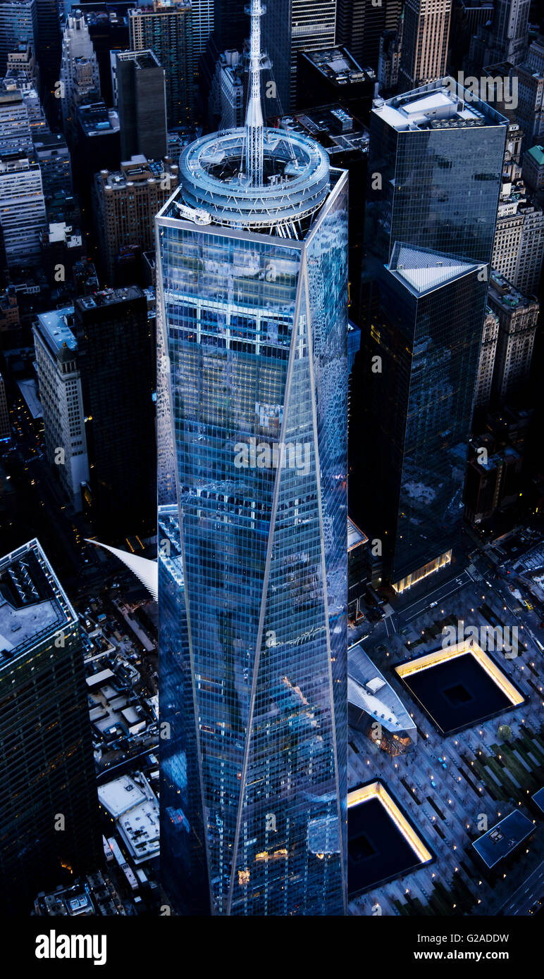 Luftaufnahme des One World Trade Center Stockfoto