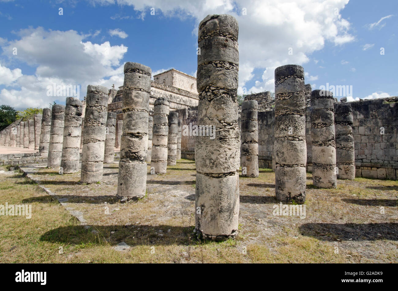 Ruinen der Plaza der Tausend Säulen Stockfoto