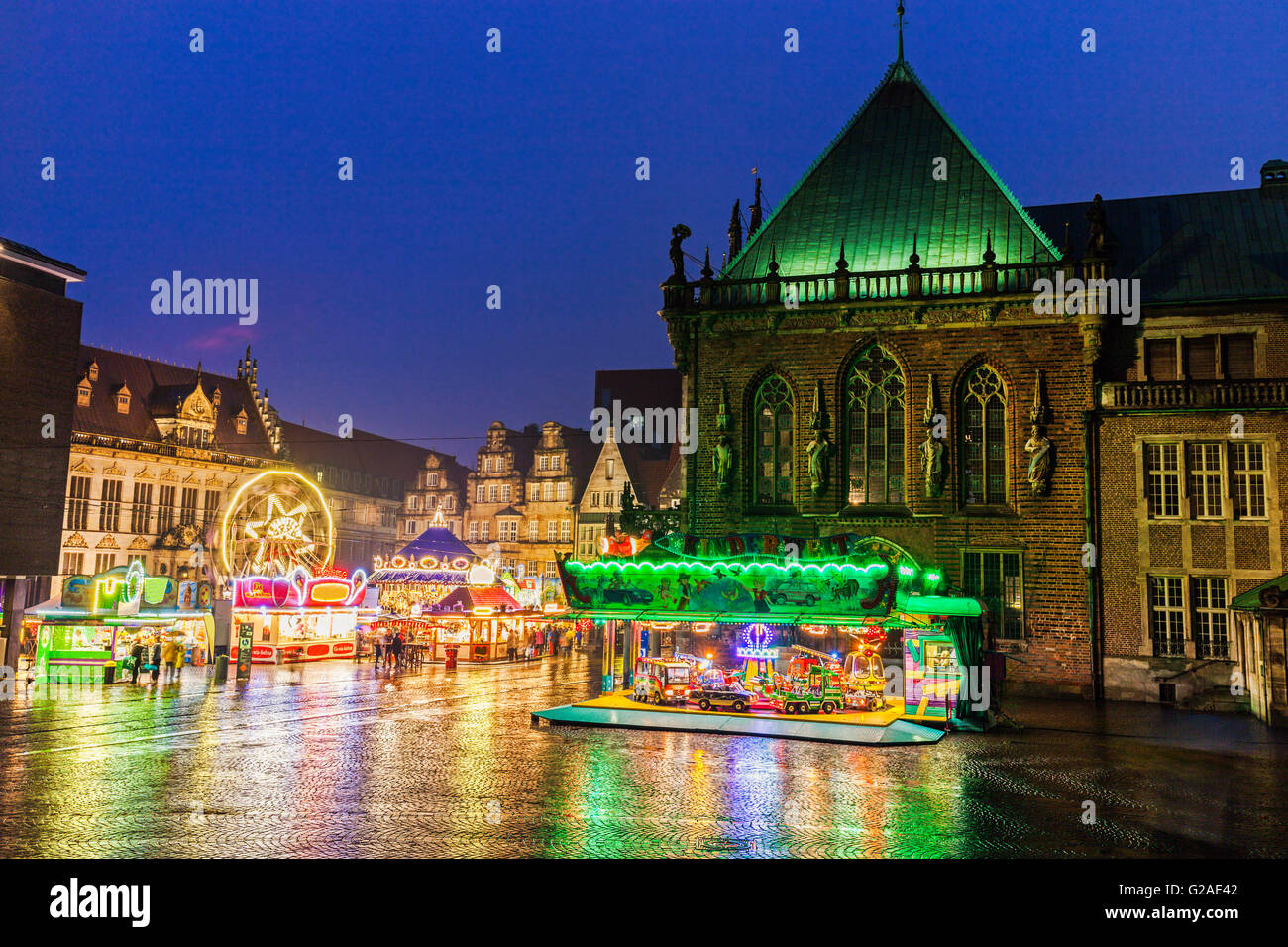 Weihnachtsmarkt am Marktplatz Bremen Bremen, Deutschland Stockfoto