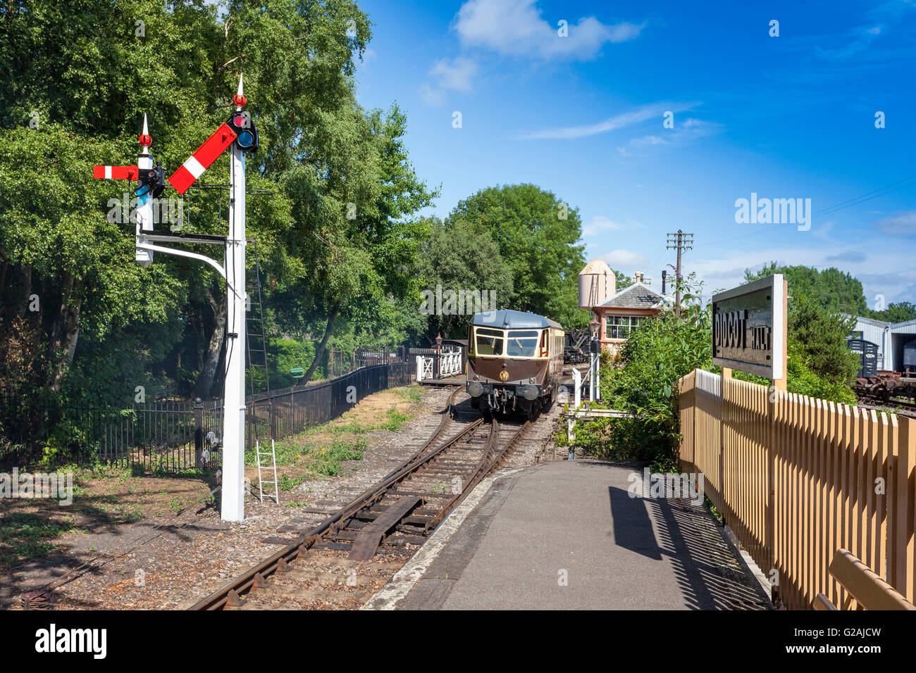 Ehemaligen Great Western Railway Vintage Railmotor bei Didcot Railway Centre, Oxfordshire, England, UK Stockfoto