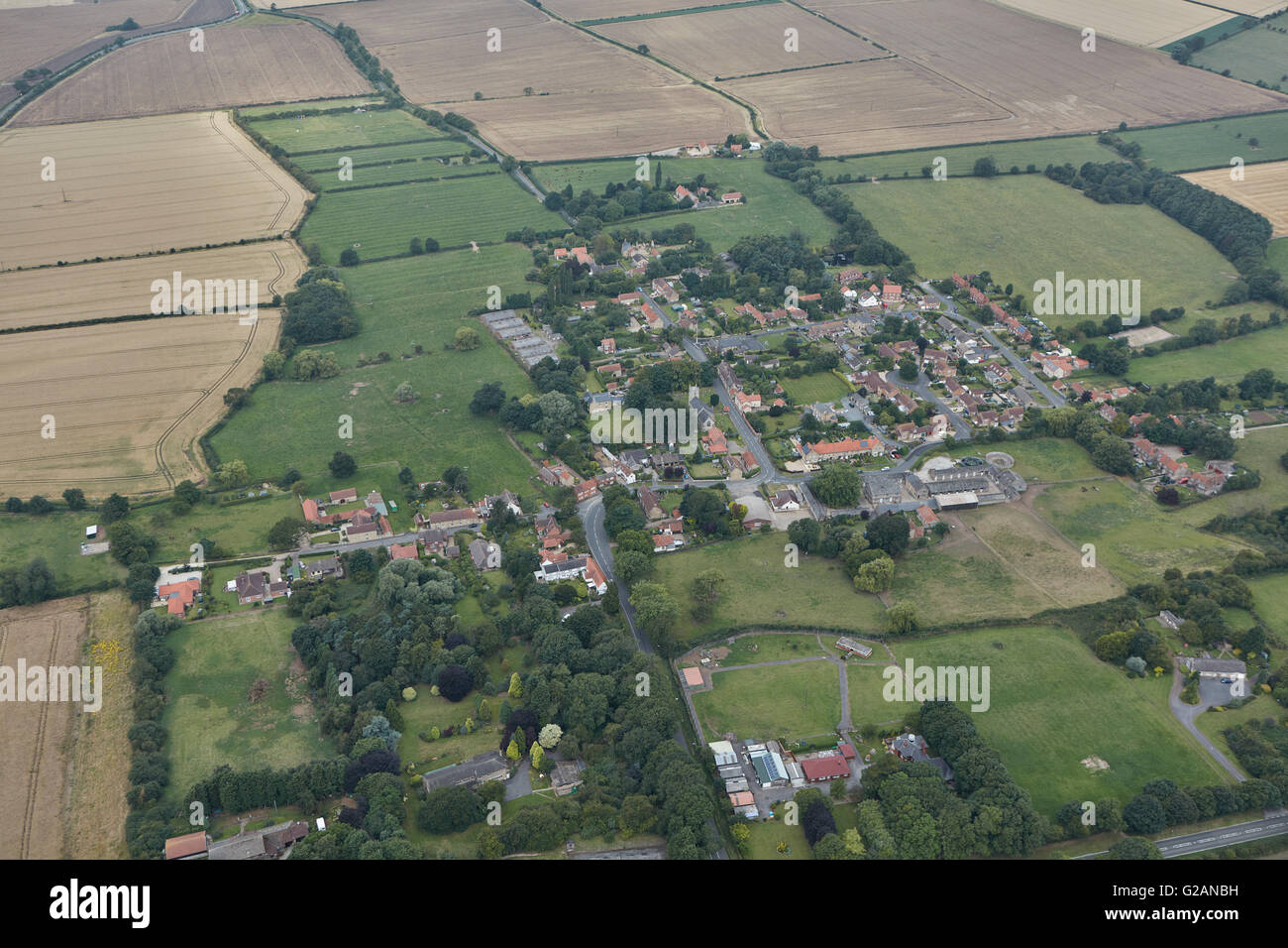 Eine Luftaufnahme von der kleinen Lincolnshire Dorf Hemswell Stockfoto
