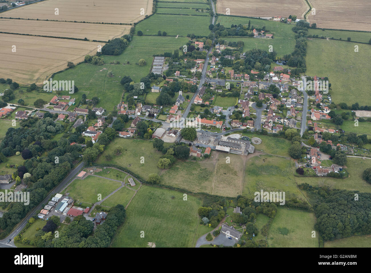 Eine Luftaufnahme von der kleinen Lincolnshire Dorf Hemswell Stockfoto