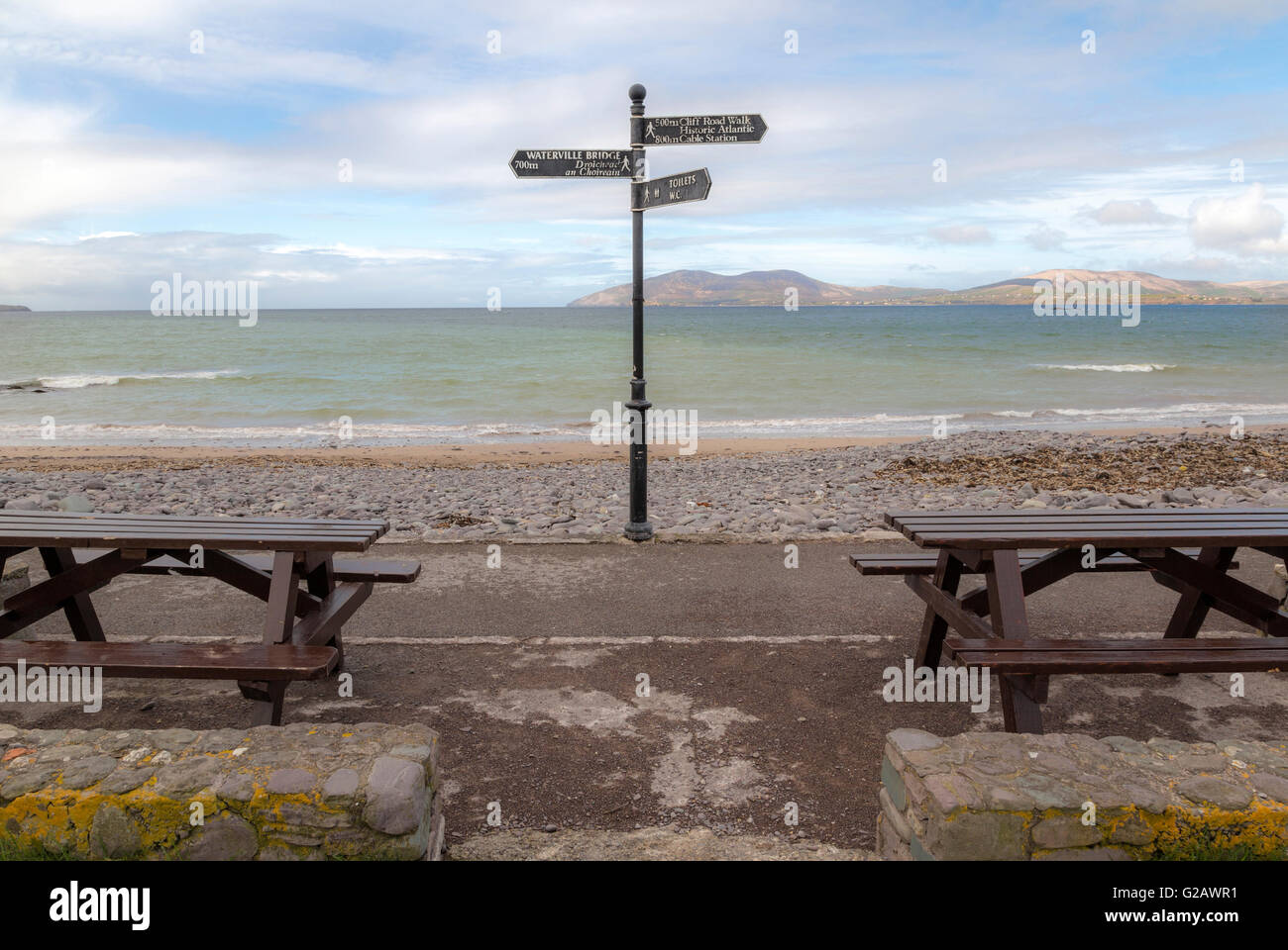Coastal Schönheit angesehen von Waterville, auf dem Ring of Kerry, Iveragh-Halbinsel, Nord-Atlantik, County Kerry, Irland. Stockfoto