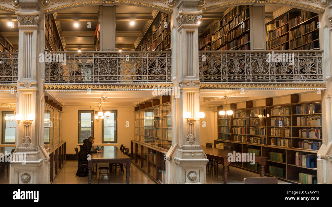 George Peabody Bibliothek Baltimore MD Stockfoto