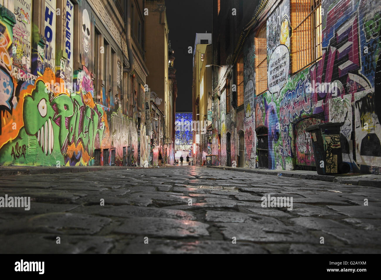 Berühmten Hosier Lane in Melbourne - Australien Stockfoto