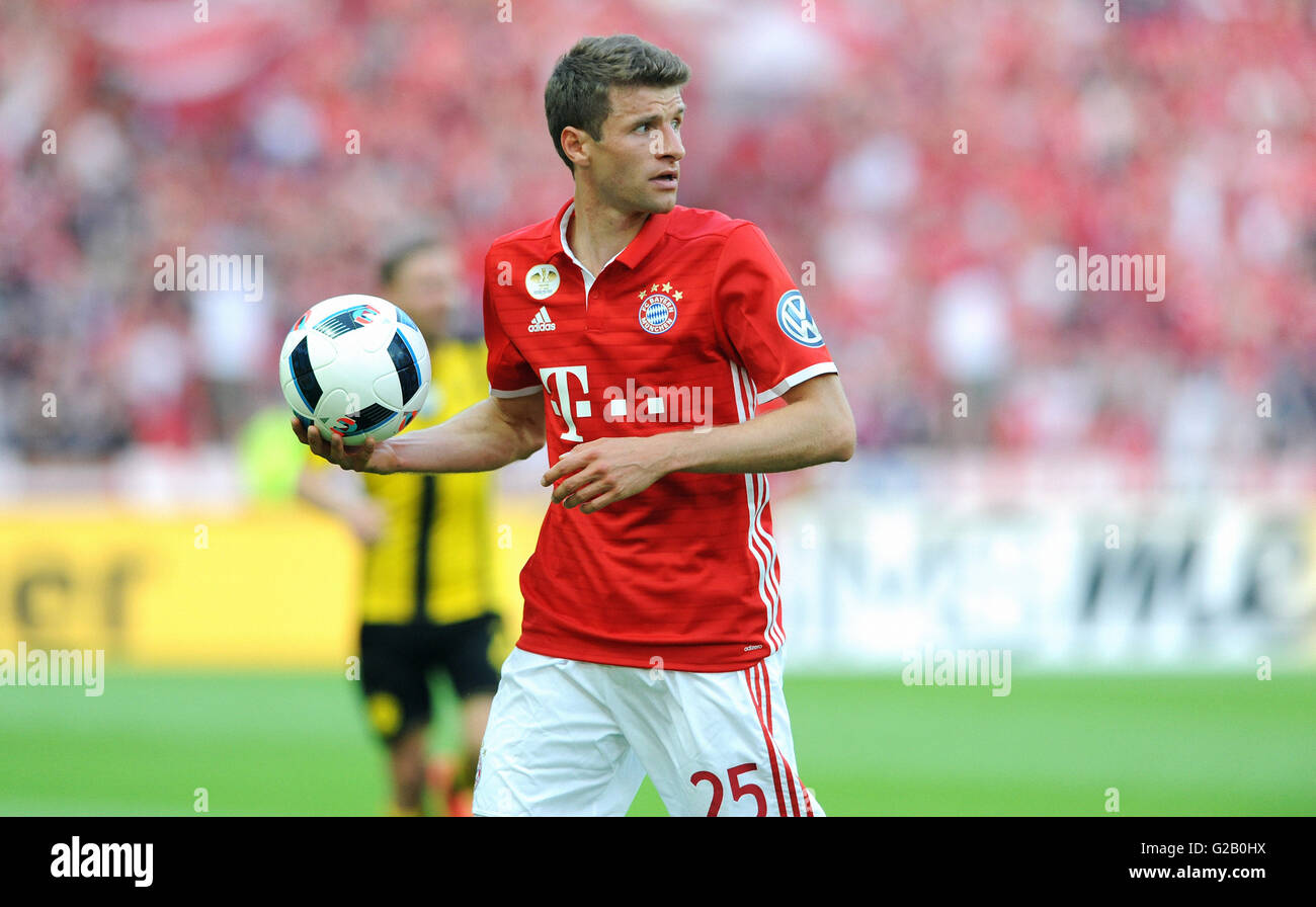 Deutsch-Cup-Finale im Olympiastadion Berlin, FC Bayern München Vs Borussia Dortmund: Thomas Mueller München. Stockfoto