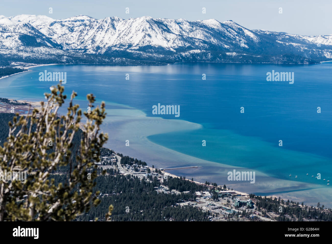 Himmlische Skigebiet am Lake Tahoe Stockfoto