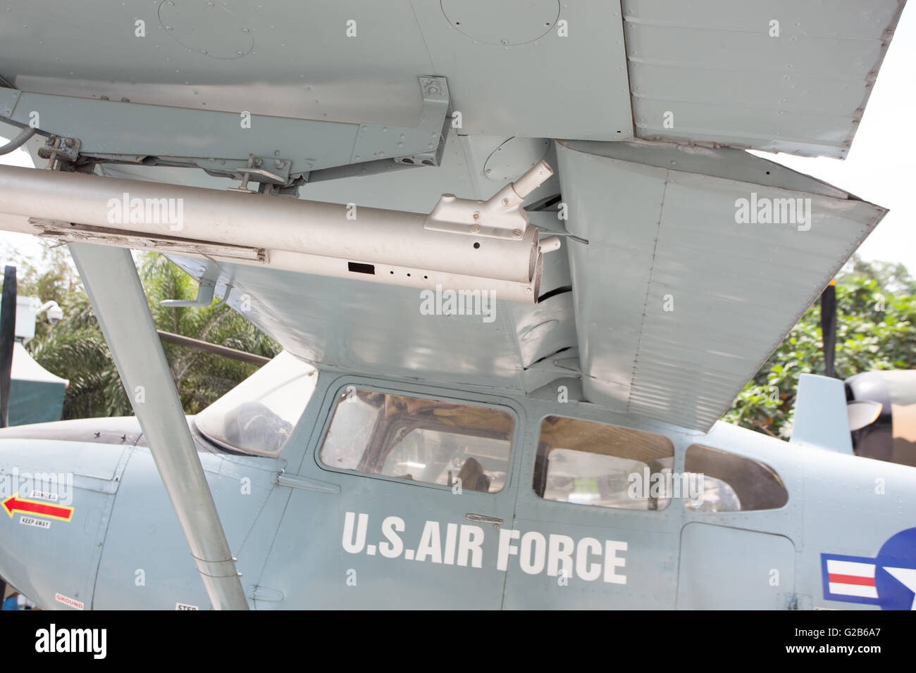 US-Luftwaffe Kämpfer Flugzeug auf das War Remnants Museum, Ho-Chi-Minh-Stadt, Vietnam. Stockfoto