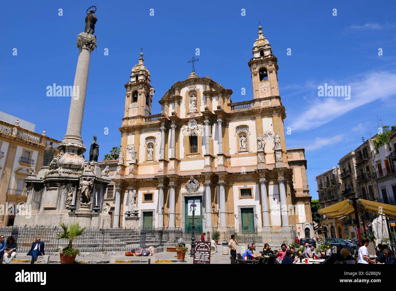 Barocke Fassade Der Chiesa San Domenico Kirche Des Hl Dominikus In Palermo Sizilien Italien Stockfotografie Alamy