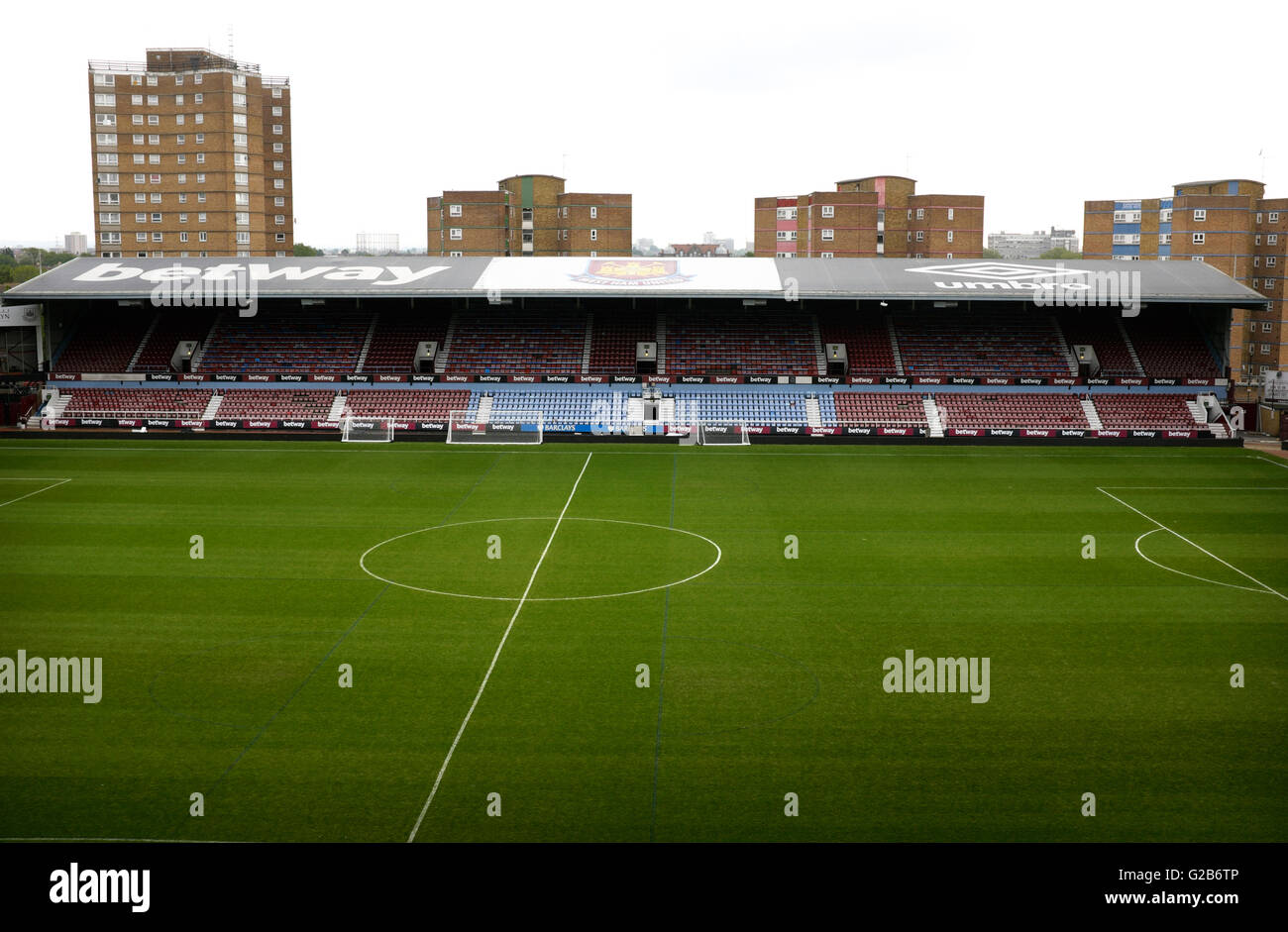 Die Osttribüne, Boleyn Ground, Upton Park, West Ham, London Stockfoto