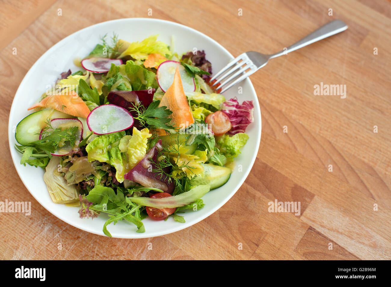 Frischer Salat mit Stockfoto
