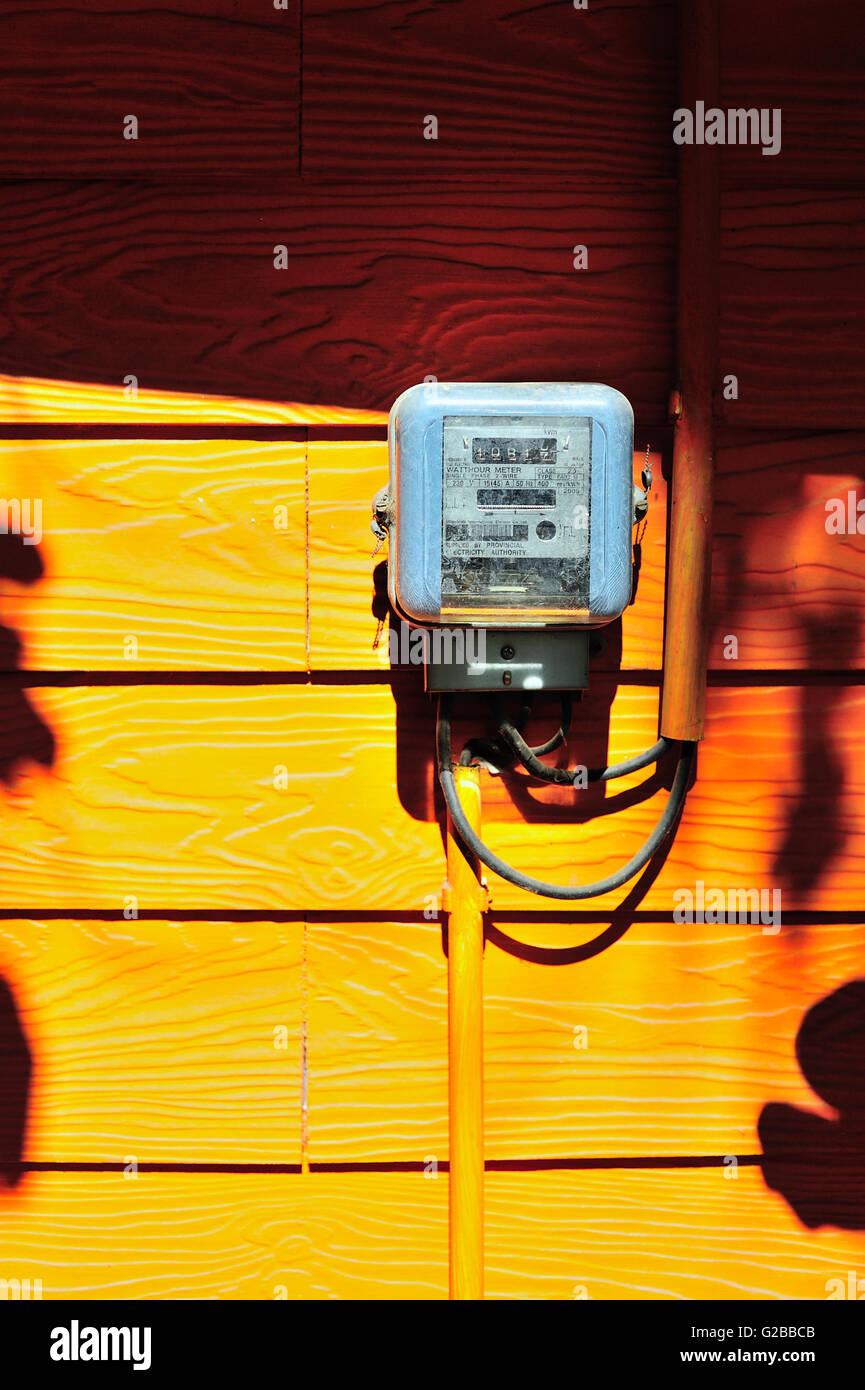 Ein Smart Meter in weiches Licht. Stockfoto