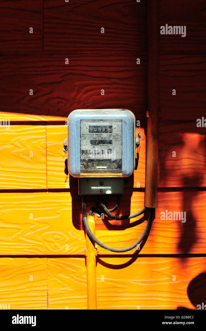 Ein Smart Meter in weiches Licht. Stockfoto